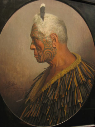 Portrait Maori au musée d'Auckland