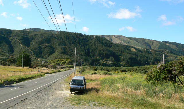 le bord de route où j'ai dormi proche de Wellington