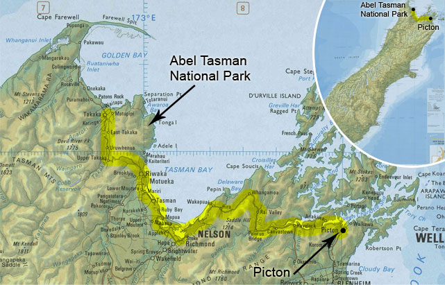 carte de picton à Abel Tasman Park