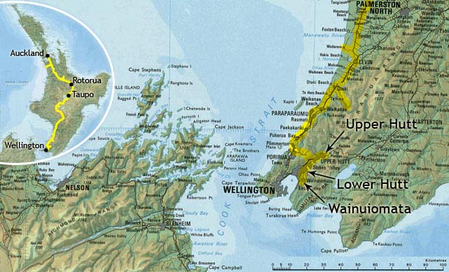 carte de la région Wellington