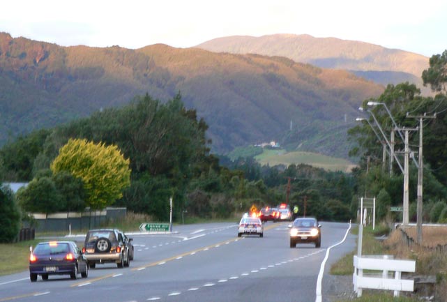 accident, route barrée en direction d'Upper Hutt