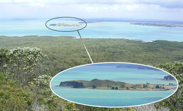 Rangitoto Island - Vue depuis le sommet, on voit beaucoup d'îles