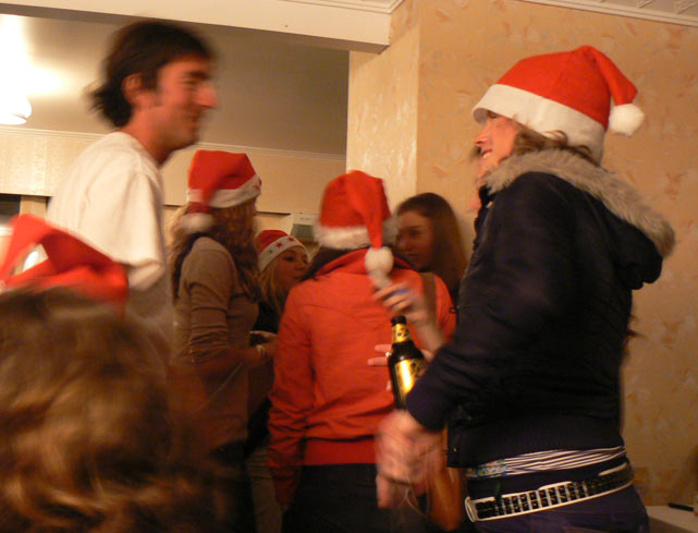 Noël à Mission Bay - la queue pour la viande