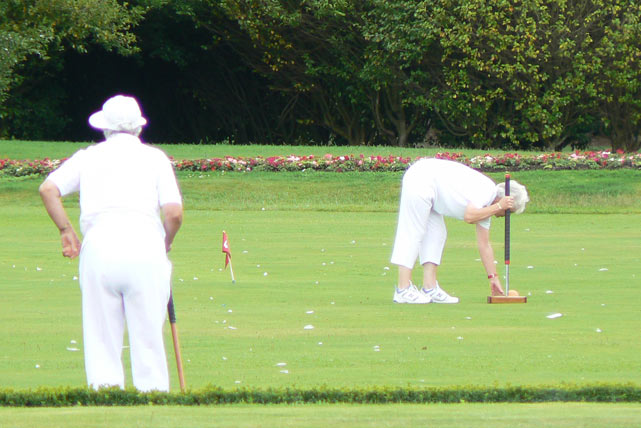 Rotorua - croquet devant le musée