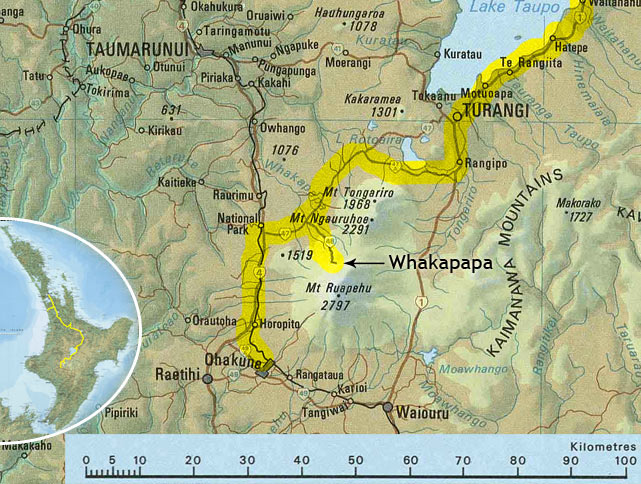 Nouvelle-Zélande - Carte Ohakune
