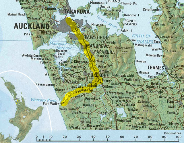 Carte Auckland - Port Waikato